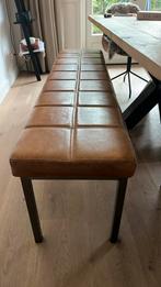 Cognac eetbank 180 x 43 cm, Ophalen, Gebruikt, Bruin, Leer