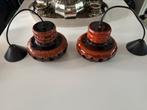 Vintage Fat lava hanglampen keramiek donkerbruin, oranje, Ophalen of Verzenden, Huis en Inrichting