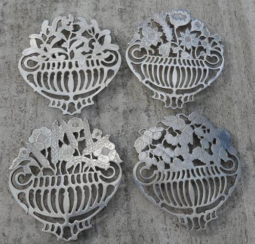 4 x Piero Maestri 4 Seasons Design Onderzetter EP-Zinc Italy, Huis en Inrichting, Keuken | Keukenbenodigdheden, Zo goed als nieuw