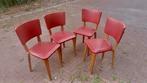 Set van 4 vintage Cor Alons stoelen jaren ‘50 ‘60, Ophalen, Vier, Mid century sixties fifties retro, Rood