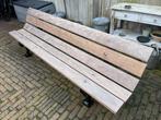 Gietijzeren tuinbank met hardhout, Ophalen, Gebruikt, Hout