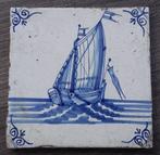 17 de eeuw Bodemvondst Tegel Wandtegel Delftse Delft SCHIP