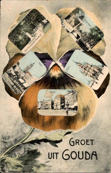 Groet uit Gouda - Collage van Bezienswaardigheden beschikbaar voor biedingen