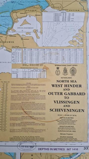 40+ Nautische- en hydrografische kaarten uit de jaren 1990 beschikbaar voor biedingen