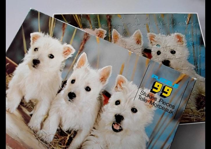 Legpuzzel White terriër - 99 stukjes, Kinderen en Baby's, Speelgoed | Kinderpuzzels, Gebruikt, 6 jaar of ouder, Meer dan 50 stukjes