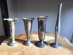 4 verzilverde vaasjes,vintage vaasje,brocante verzilverd, Ophalen