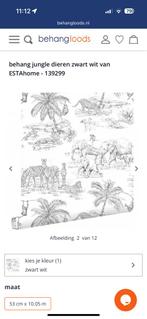 Rol behang kwantum zwart wit dieren, Huis en Inrichting, Stoffering | Behang, Ophalen, Minder dan 10 m², Wit