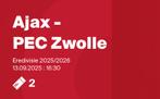 2 Tickets Ajax - Pec Zwolle 13-09, Tickets en Kaartjes, Losse kaart, Twee personen, September