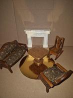 Poppenhuis Woonkamer Meubels met Schouw, Verzamelen, Poppenhuizen en Toebehoren, Ophalen of Verzenden, Gebruikt, Poppenhuis