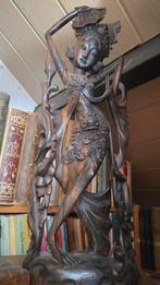 Houten beeld van Balinese danseres, Antiek en Kunst, Ophalen of Verzenden