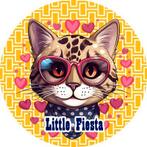 L274 luxe icing kat 20cm eetbare taart plaat print top, Ophalen of Verzenden, Nieuw, Taarten, Versiering