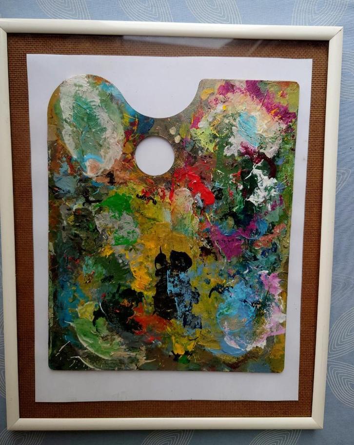 Ingelijst schilders palette ~1950, Antiek en Kunst, Kunst | Schilderijen | Klassiek, Ophalen of Verzenden