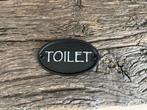 Deurbordje -Toilet- zwart landelijk gietijzer, Huis en Inrichting, Ophalen of Verzenden, Nieuw, Zwart, Overige typen