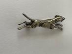 Zilveren Broche: Rennende hond, Ophalen of Verzenden, Gebruikt, Zilver, Zilver