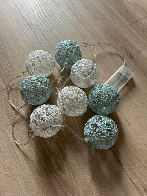 Lampjes slinger - 8 lampjes wit/mint, Huis en Inrichting, Lampen | Overige, Zo goed als nieuw, Ophalen of Verzenden