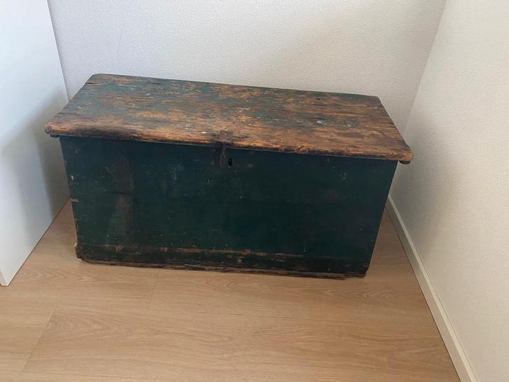 Oude dekenkist vintage - speelgoedkist, Huis en Inrichting, Woonaccessoires | Kisten, Zo goed als nieuw, Minder dan 50 cm, Minder dan 50 cm