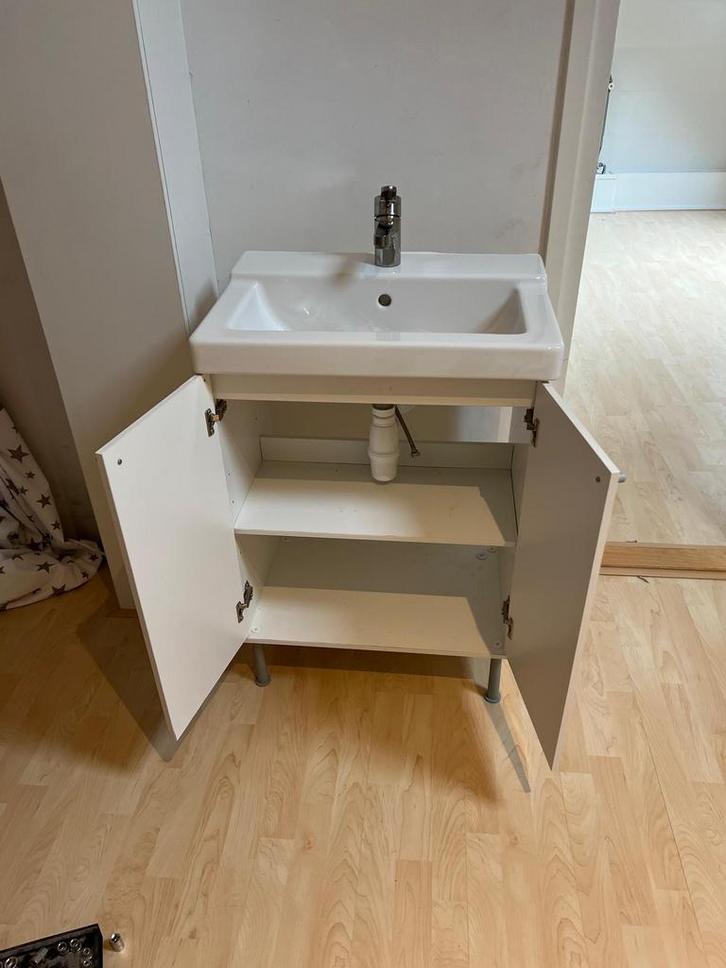 Compleet Wasmeubel met Kraan en Kom, Huis en Inrichting, Badkamer | Badkamermeubels, Gebruikt, Wastafelkast, Minder dan 100 cm