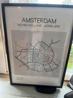 Amsterdam Poster 53x73 cm met Plattegrond, Ophalen, Nieuw, Foto of Poster, 50 tot 75 cm