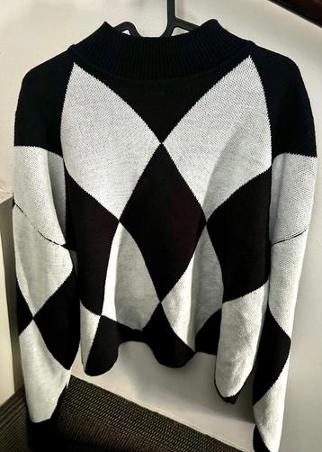 Devided Trui sweater Maat L Zwart wit geruit ruiten kleding beschikbaar voor biedingen
