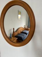 Spiegel met eikenhouten frame., Ophalen, Gebruikt, Minder dan 100 cm, Ovaal