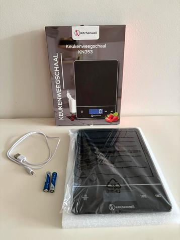 Kitchenwell digitale keukenweegschaal glas usb oplaadbaar beschikbaar voor biedingen