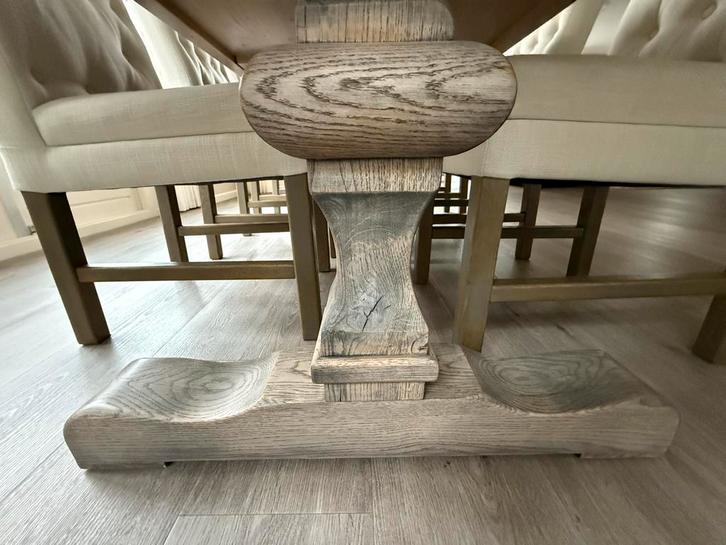 Kloostertafel met 6 stoelen, Huis en Inrichting, Tafels | Eettafels, Gebruikt, 100 tot 150 cm, 150 tot 200 cm, Vijf personen of meer