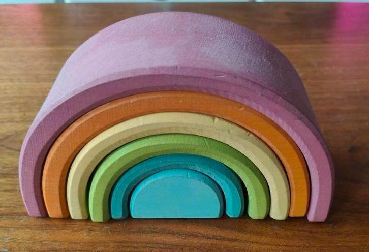 Grimm's Regenboog Pastel, Kinderen en Baby's, Speelgoed | Houten speelgoed, Gebruikt, Overige typen, Ophalen of Verzenden