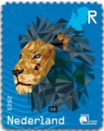NL Crypto Stamp 2 – Leeuw BLAUW (2023) beschikbaar voor biedingen