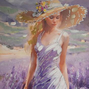 3D Schilderij | Lavender Dreams | 120x60 | Peinted beschikbaar voor biedingen