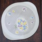50s 60s GRUNSTADT ECHT KERAMIK TAART SERVEER BORD 35x31cm, Gebruikt, Verzenden, Keramiek, Schaal of Schalen