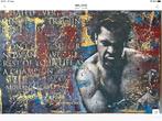 Mohamed Ali- Katoenen canvasdoek- Mixed Media-60x90cm, Ophalen of Verzenden, Nieuw, Schilderij, 75 cm of meer