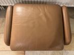 Leolux poef hocker leer, Ophalen, Leer, 75 tot 100 cm, Zo goed als nieuw