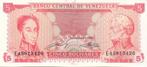Venezuela bankbiljet 5 Bolivares 1989, Prefix E, Pick 70b UN, Verzenden, Zuid-Amerika, Los biljet