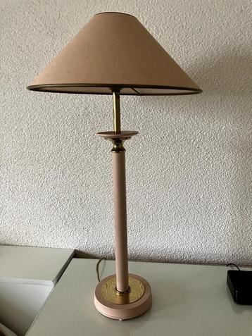 3x vintage tafellamp jaren 70 - roze met goudkleurig beschikbaar voor biedingen