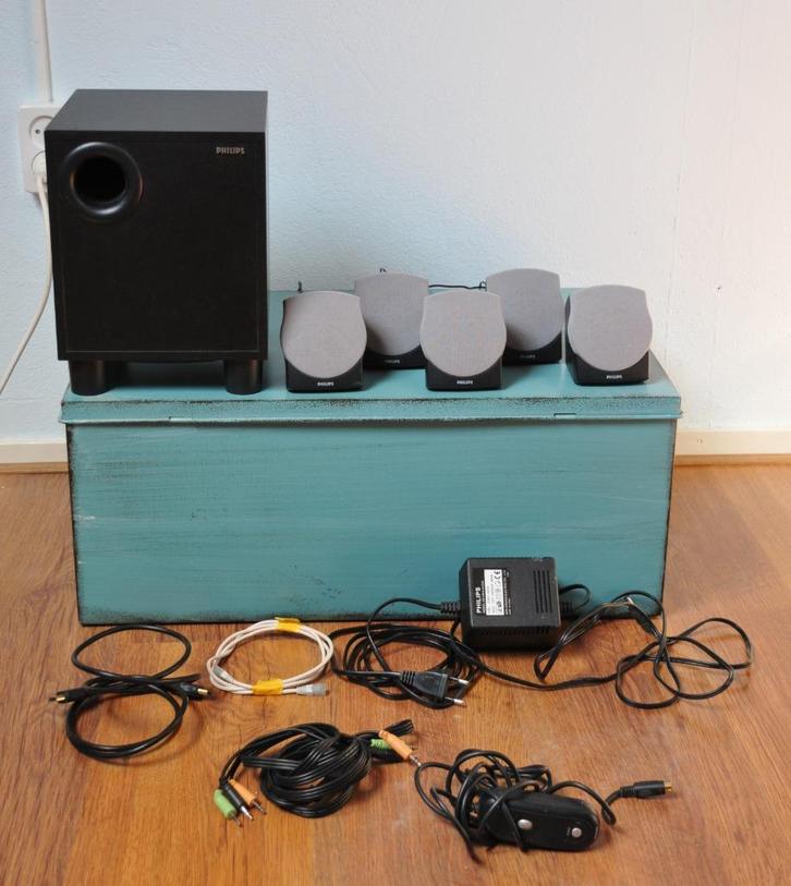 Philips speakersysteem met subwoofer, Computers en Software, Pc speakers, Gebruikt, Overige typen, Ophalen of Verzenden
