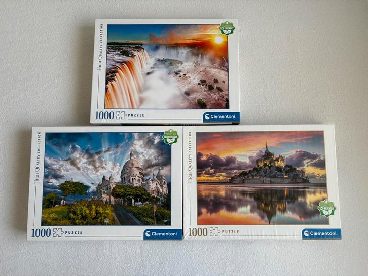 3 Clementoni puzzels, Hobby en Vrije tijd, Denksport en Puzzels, Zo goed als nieuw, 500 t/m 1500 stukjes, Ophalen of Verzenden