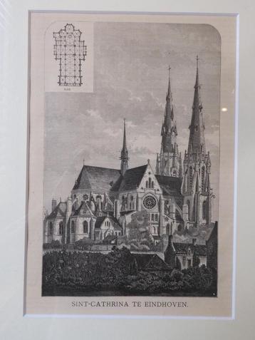 orig. litho St.-Catharinakerk Eindhoven, Kunstkronijk, 1875 beschikbaar voor biedingen