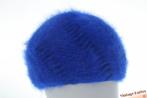 Warme gebreide wintermuts CandA blauw angora mix 50-62, Hoed, Zo goed als nieuw, Canda (C&A), One size fits all