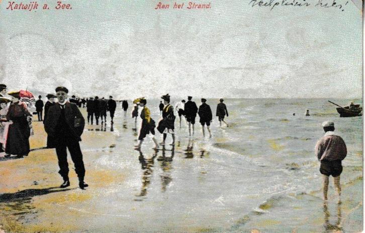 KATWIJK aan ZEE - Aan het STRANF, Verzamelen, Ansichtkaarten | Nederland, Gelopen, Zuid-Holland, Voor 1920, Ophalen of Verzenden