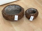 Set van twee plantmanden van wilgentakken, Ophalen, Overige materialen, Mand, Rond