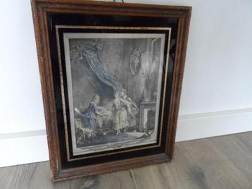 Antieke prent in lijst €5,00. beschikbaar voor biedingen