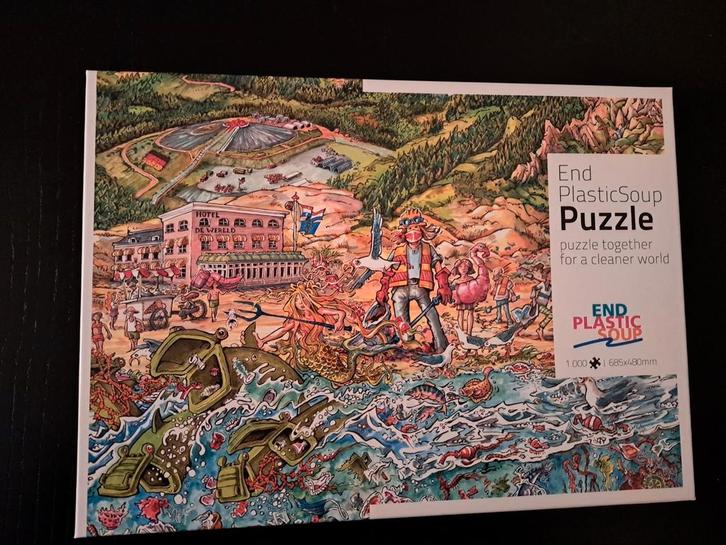 End Plastic Soup Puzzel - 1000 stukjes - Wageningen editie, Hobby en Vrije tijd, Denksport en Puzzels, Zo goed als nieuw, Legpuzzel
