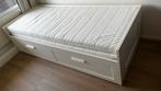 IKEA brimnes bedbank inclusief twee matrassen., 160 cm, Wit, Zo goed als nieuw, Hout