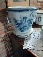 Te  koop  bloempot  societe  ceramique  Oiseaux, Antiek en Kunst, Antiek | Servies los, Ophalen of Verzenden
