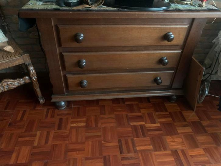 Antieke Eiken Commode met 3 Lades - Stijlvol en Praktisch, Antiek en Kunst, Antiek | Meubels | Kasten, Ophalen