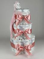 Luiertaart happy horse tuttle aap Mickey roze d poeder roze, Ophalen of Verzenden, Nieuw, Kraamcadeau