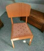 STOEL,ROZE zitting,stof,hout,1962,mid-Century,Roze,opa,oma, Huis en Inrichting, Bruin, Ophalen of Verzenden, Zo goed als nieuw