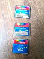 Transcend CompactFlash kaartjes 1Gb 3 stuks, Audio, Tv en Foto, Fotografie | Geheugenkaarten, Gebruikt, Transcend, Minder dan 2 GB