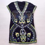 Antik Batik jurk, tuniek met pailletten en kralen maat S, Maat 38/40 (M), Verzenden, Zwart, Zo goed als nieuw