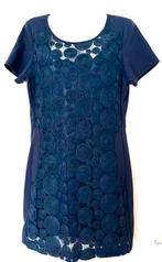 Steps blauwe jurk met kant maat 38